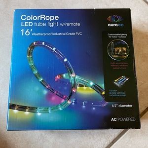 Aura LED Color Rope Lights with 16 Color Remote Settings New in Box